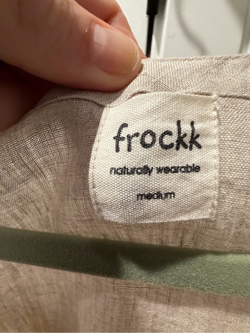 Frockk Linen Dress in Light Beige Size Medium - Picture 3 of 3